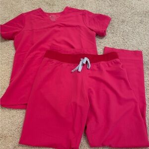 Hot Pink Figs Scrubs Set